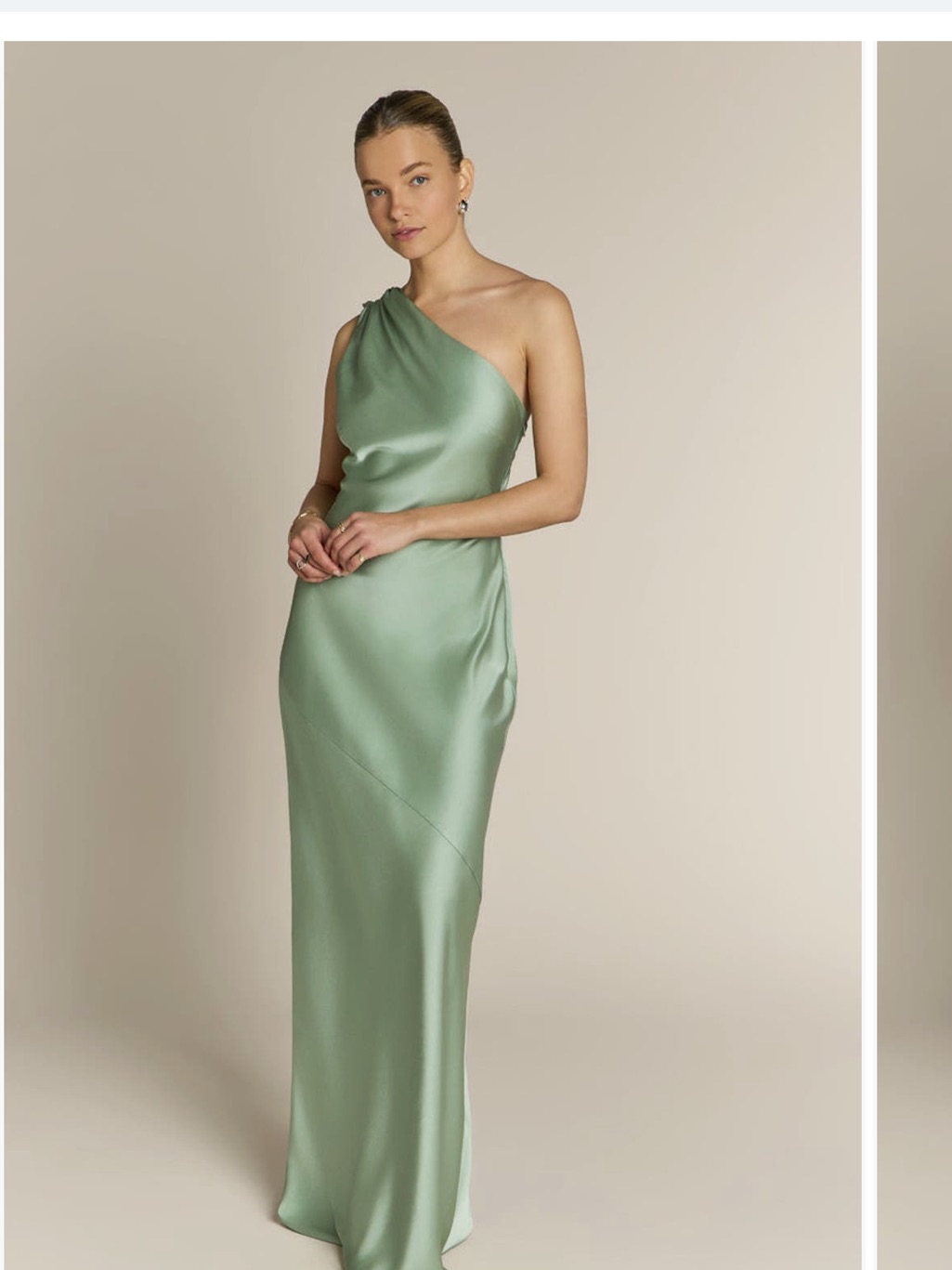 Raye One Shoulder Dress Sage — image 3 of 5